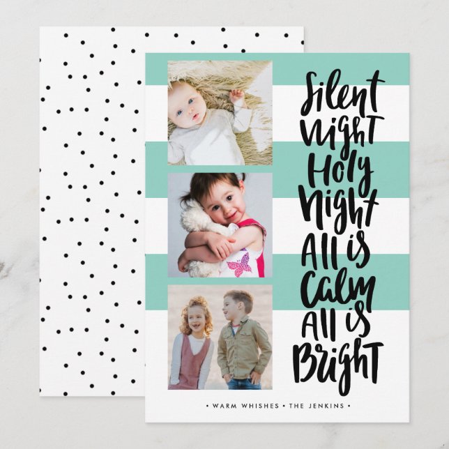 Convites Noite Silenciosa, três feriados | Menta (Frente/Verso)