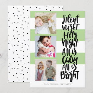 Convites Noite Silenciosa três feriados Natal Verde