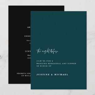 Convites Noite Verde Escura Mínima Antes Do Ensaio De Casa