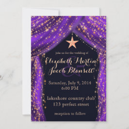 Convites Noites árabes Casamento roxo e Dourado