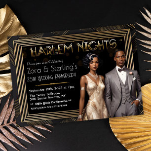 Convites Noites de Harlem Casamento Aniversário Afro-Americ