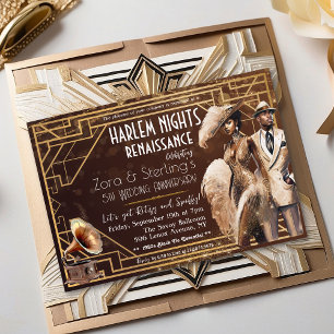 Convites Noites de Harlem Gatsby anos 20 Afro-Americano
