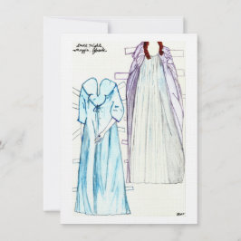 Convites Noites escuras, bonecas de papel linen para Maggie
