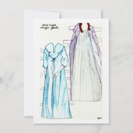 Convites Noites escuras, bonecas de papel linen para Maggie