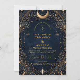 Convites Noites Estreladas Elegantes Casamento Celestial