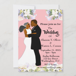 Convites Noiva Afro-Americana E Casamento Floral Da Groom I
