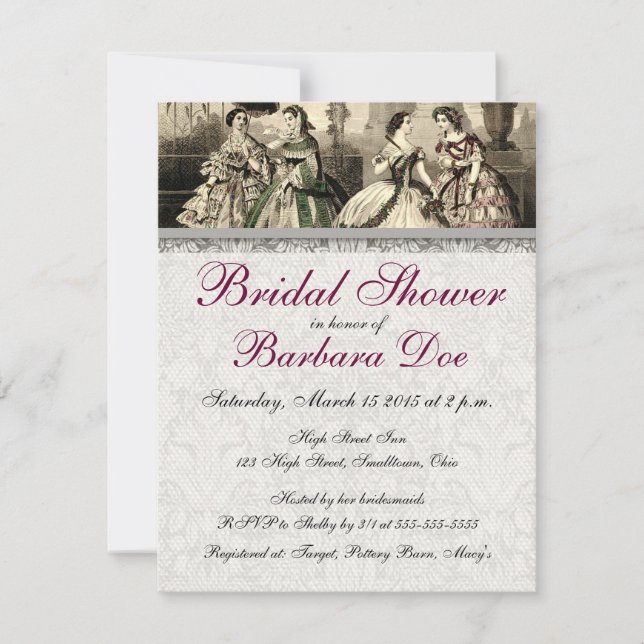 Convites Noiva Antiga Casamento Vintage (Frente)