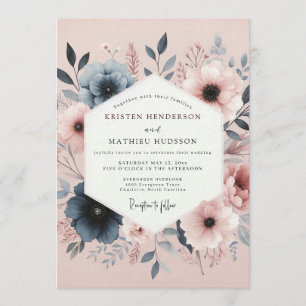Convites Noiva Aquarela Blush Slate