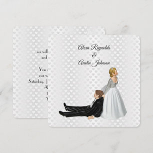 Convites Noiva Arrastando o Noivo Humor de Casamento