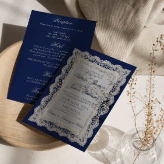 Convites Noiva Azul Royale Old Money Tudo em Um Casamento