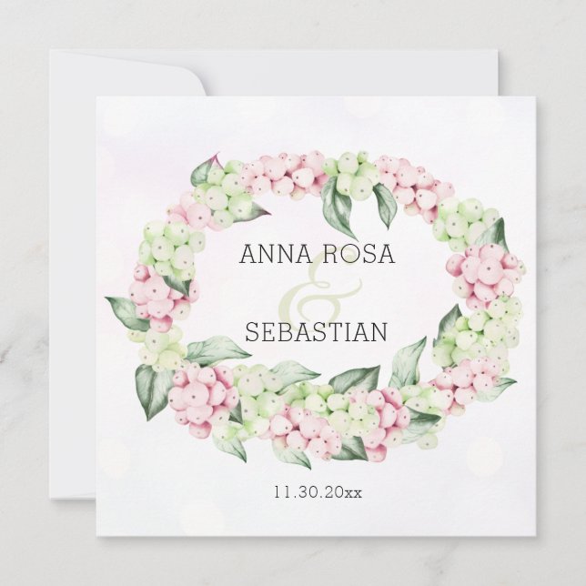 Convites *~* Noiva Boho Baga de Neve de Inverno RSVP AR12 Q (Frente)