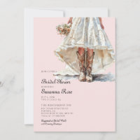 Noiva Botas de Vaqueira Rosa Chuveiro Nupcial