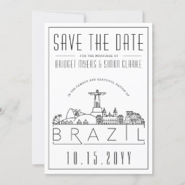 Convites Noiva Brasil Silhueta Estilizada do Céu Salve a Da