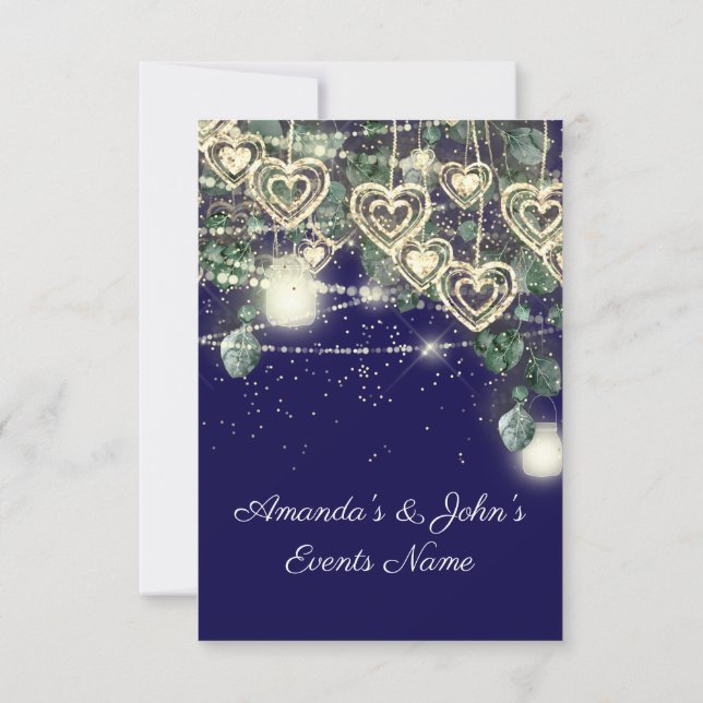 Convites Noiva Casamento Rústico Madeira Dourado Azul Real  (Verso)