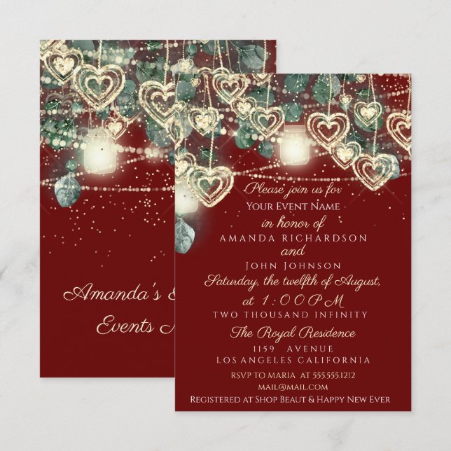 Convites Noiva Casamento Rústico Madeira Dourado Marrom Men (Frente/Verso)