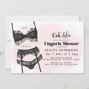 Convites Noiva, Chuveiro de Lingerie, Ooh La la