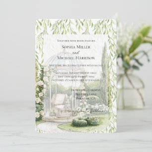 Convites Noiva Coelho Floral Branco Folhas Verdes Amor Casa