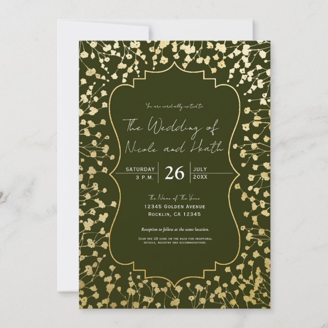 Convites Noiva de Bebê Respiro Floral Ferrugem Casamento Ve (Frente)