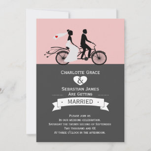 Convites Noiva De Bicicleta De Tandem Bonita E Casamento De