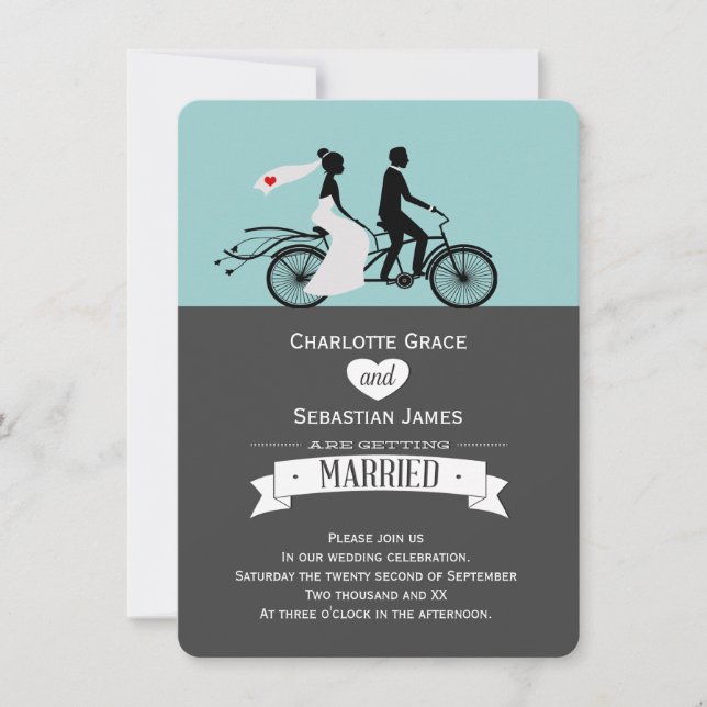 Convites Noiva De Bicicleta E Casamento De Bicicletas (Frente)