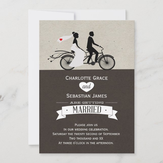 Convites Noiva De Bicicleta E Casamento De Bicicletas (Frente)