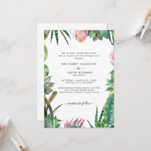 Convites Noiva de Cacto Tropical Pais Listados Casamento