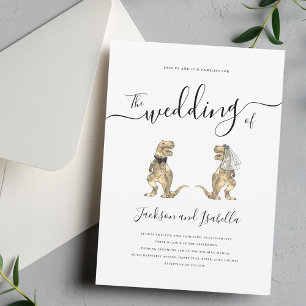 Convites Noiva de Dinossauro e Casamento Negro e Branco