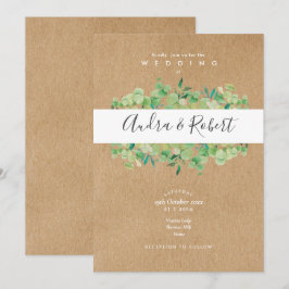 Convites Noiva de Eucalipto de Verdura Botânica Rústica