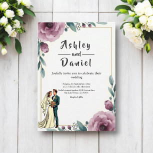 Convites Noiva De Frame Floral Elegante E Casamento De Groo