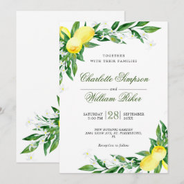 Convites Noiva de Limões Floridos Aquarela Casamento