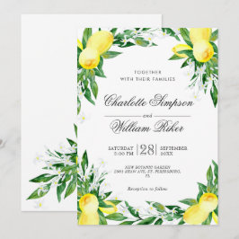 Convites Noiva de Limões Floridos Aquarela Casamento