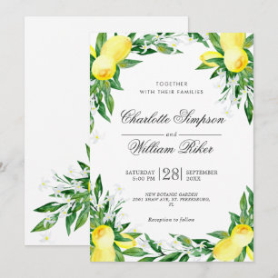 Convites Noiva de Limões Floridos Aquarela Casamento