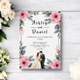 Convites Noiva De Moldura Floral E Casamento De Alcance