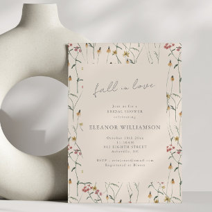 Convites Noiva de Outono de Flor Silvestre Bridal Shower Bo