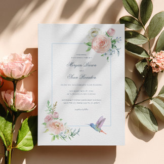 Convites Noiva de Seersucker com Floral em Aquarela e Beija