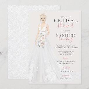 Convites Noiva do Chá de panela de Lace Wedding Gown