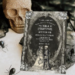 Convites Noiva do Esqueleto Gótico e Casamento de noivos<br><div class="desc">Escuro e Moody "Até que a morte nos separe" convites de casamento Gótico com noiva e esqueletos nobres. Possui uma noiva esquelética com buquê floral branco e noivo em um corredor gótico e oval assombrado. Perfeito para o Dia das Bruxas, dia dos mortos, "a morte nos parte", noite sob as...</div>