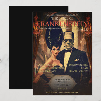 Convites Noiva do Frankenstein retrô Vintage Horror Hallowe