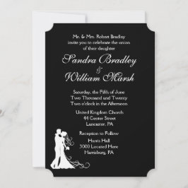 Convites Noiva e Alvo Preto e Branco