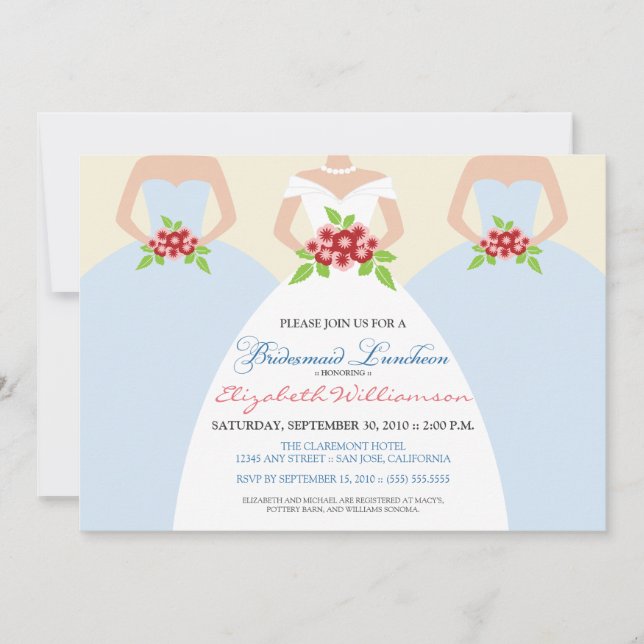 Convites Noiva e Bridesmaids Bridal Luncheon Invite (neblin (Frente)