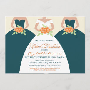 Convites Noiva e Bridesmaids Bridal Luncheon Invite (teal)