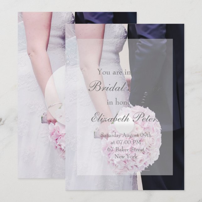 Convites Noiva e Casamento de noiva (Frente/Verso)