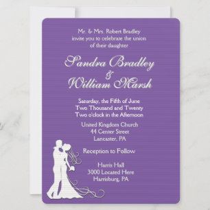 Convites Noiva e Casamento Roxo Real