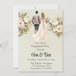 Convites Noiva e Festa de noivado verde-claro