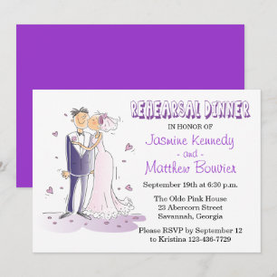 Convites Noiva e Janto de Casamento Roxo
