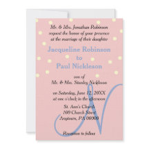 Noiva e Monograma Azul Casamento Pontos Polka Rosa