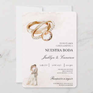 Convites Noiva e noiva com casamento espanhol