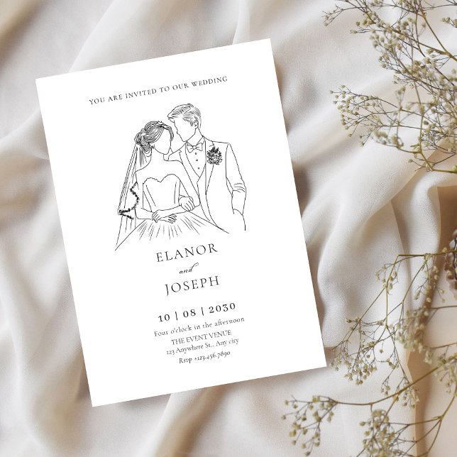 Convites Noiva e noivo casamento elegante (Criador carregado)