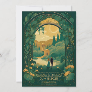 Convites Noiva e noivo com cabelo castanho