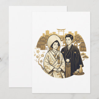 Convites Noiva e Noivo de Casamento Shinto Japonês